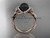 Bow black pearl wedding ring 14k rose gold diamond engagement ring ABP155