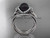 Black pearl bridal set 14kt white gold diamond bow engagement ring ABP155S