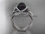 Black pearl bridal set Platinum diamond bow engagement ring ABP155S