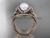 Pearl bridal set 14kt rose gold diamond bow wedding ring AP155S