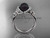 Celtic triquetra black pearl wedding ring 14k white gold diamond engagement ring CTBP7155