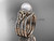 Celtic pearl women's double band wedding ring 14kt rose gold diamond engagement ring CTP7155S