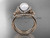 Celtic pearl womens wedding ring sets 14kt rose gold diamond engagement ring CTP7155S
