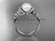 Celtic triquetra pearl wedding ring 14k white gold diamond engagement ring CTP7155