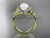 Celtic triquetra pearl wedding ring 14k yellow gold diamond engagement ring CTP7155