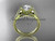 Exquisite Heart Engagement Ring, 14kt Yellow Gold Moissanite Wedding Ring ADER395