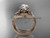 Moissanite Bridal Set 14kt Rose Gold Celtic Trinity Knot Unusual Engagement Ring CT7240S