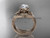 Moissanite Bridal Set 14kt Rose Gold Celtic Trinity Knot Unusual Engagement Ring CT7240S