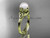Pearl Triquetra Celtic Knot Bridal Ring 14kt Yellow Gold Diamond Wedding Ring CTP7240