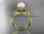 Pearl Triquetra Celtic Knot Bridal Ring 14kt Yellow Gold Diamond Wedding Ring CTP7240