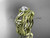 Leaf and Flower Diamond Engagement Ring 14kt Yellow Gold Bridal Ring ADLR382S