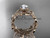 14kt rose gold diamond leaf and vine wedding ring, engagement ring ADLR188