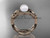 Celtic Pearl Wedding Ring 14kt Rose Gold Bridal Ring CTP7382