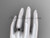Black Pearl Bridal Set 14kt white gold diamond flower and leaf wedding ring ABP382S
