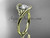14kt yellow gold diamond celtic trinity knot wedding ring, engagement ring with a "Forever One" Moissanite center stone CT7166