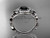 Butterfly Engagement Ring 14kt White Gold Black Diamond Wedding Ring ADLR525