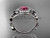 Ruby Engagement Ring, 14kt White Gold Diamond Butterfly Wedding Ring ADRB525 July's birthstone ring
