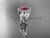Ruby Engagement Ring, 14kt White Gold Diamond Butterfly Wedding Ring ADRB525 July's birthstone ring
