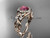 Ruby Engagement Ring, 14kt Rose Gold Diamond Butterfly Wedding Ring ADRB525 July's birthstone ring