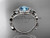 Aquamarine Engagement Ring, 14kt White Gold Diamond Butterfly Wedding Ring ADAM525 March's birthstone ring