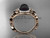 Black Pearl Wedding Rings 14kt Rose Gold Diamond Butterfly Bridal Ring ABP525