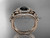 Flower Black Diamond Bridal Ring Sets 14kt rose gold diamond Butterfly Ring ADLR524S