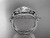 Butterfly Double Banded Engagement Ring 14kt white gold diamond Flower Ring ADLR524S
