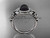 Black Pearl and Diamond Rings 14kt white gold diamond flower wedding ring ABP524