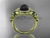 Black Pearl and Diamond Rings 14kt Yellow gold diamond flower wedding ring ABP524