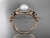 Pearl and Diamond Rings 14kt rose gold diamond flower wedding ring AP524