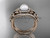 Pearl Double Band Ring Set 14kt rose gold floral wedding ring with diamonds AP524