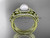 Pearl Double Band Ring Set 14kt yellow gold floral wedding ring with diamonds AP524