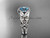 Aquamarine Engagement Rings, 14kt White Gold Halo Diamond Butterfly Bridal Ring ADAM524 March's birthstone flower ring