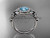 Aquamarine Engagement Rings, Platinum Halo Diamond Butterfly Bridal Ring ADAM524 March's birthstone flower ring