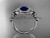 Blue Sapphire Engagement Rings, 14kt White Gold Flower Bridal Ring, Halo Diamond Ring ADBS524 September's birthstone Butterfly ring
