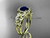 Blue Sapphire Engagement Rings, 14kt Yellow Gold Flower Bridal Ring, Halo Diamond Ring ADBS524 September's birthstone Butterfly ring