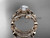 Moissanite Butterfly Wedding Set 14k rose gold Modern Bridal Rings ADLR526S