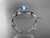 Aquamarine Engagement Rings, Platinum Diamond Butterfly Bridal Ring ADAM526 March's birthstone flower ring