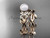 Butterfly Bridal Ring sets 14k rose gold ring with pearl, leaf wedding ring AP526S