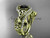 14kt yellow gold diamond celtic trinity knot wedding ring, engagement set with a Black Diamond center stone CT7211S