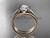 Beautiful Wedding Ring Set 14kt Rose Gold "Forever One" Moissanite Engagement Rings VD10016S