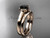 Vintage Wedding Sets Rose Gold Black Diamond Ring VD10016S