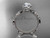 14k white gold diamond vine and leaf wedding ring, engagement ring with a "Forever One" Moissanite center stone ADLR290