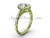 Halo Engagement Rings, 14kt Yellow Gold Unique Dream Wedding Ring with a "Forever One" Moissanite center stone SGT615