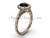 Unique Black Diamond Engagement Rings, 14k Rose Gold Modern Dream Bridal Ring SGT615
