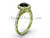 Black Diamond Engagement Rings, 14k Yellow Gold Unique Modern Dream Bridal Ring SGT615