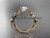 14kt rose gold diamond floral wedding ring, engagement ring with a "Forever One" Moissanite center stone ADLR216 14kt rose gold diamond floral wedding ring, engagement ring with a "Forever One" Moissanite center stone ADLR216