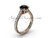 Antique Black Diamond Engagement Rings, 14k Rose Gold Modern Wedding Ring SGT618