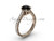Swirl Bridal Rings, Rose Gold Black Diamond Ring SGT618
