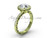 Solitaire Ring, Yellow Gold Halo Diamond Bridal Ring SGT625